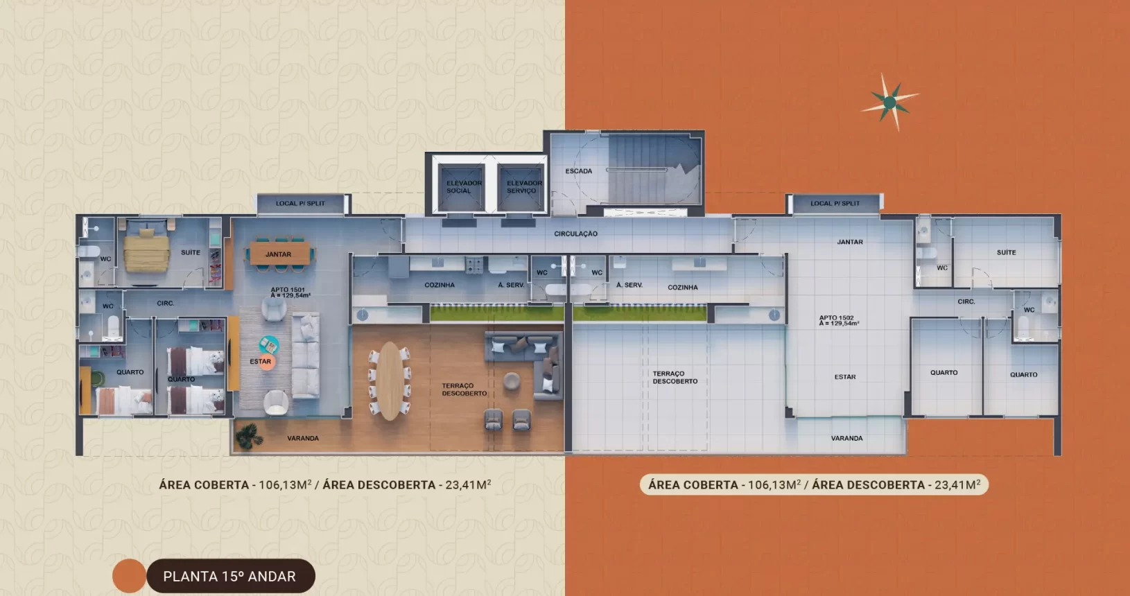 Edf. Praça das Laranjeiras - Planta 15 Andar